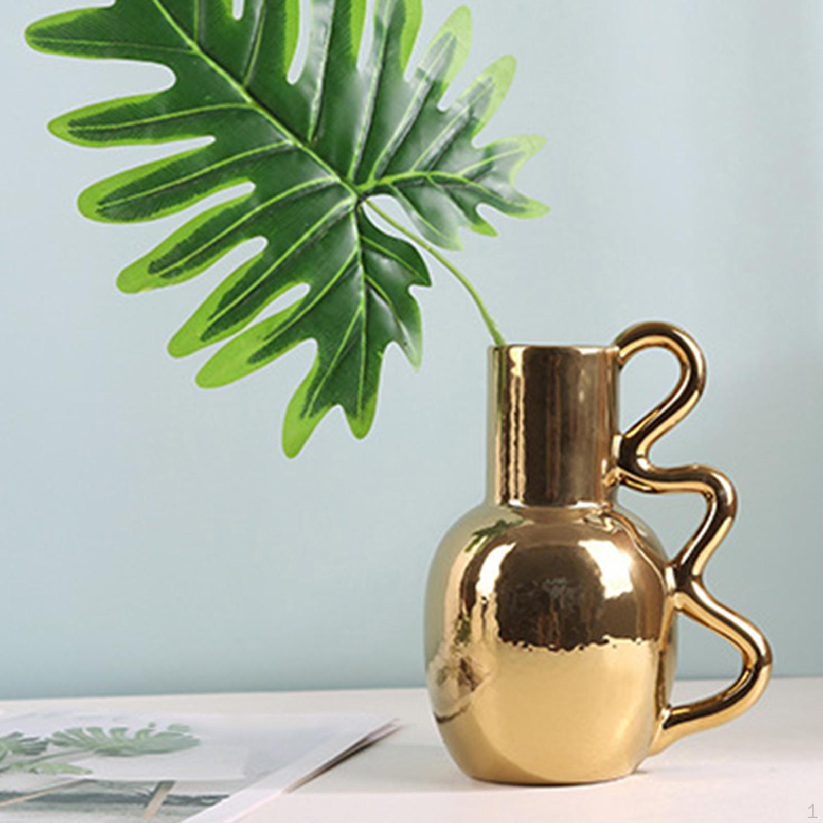 

Ceramic Vase Flowerpot Indoor Outdoor Floral Arrangement Flower Table Home Decorative Golden