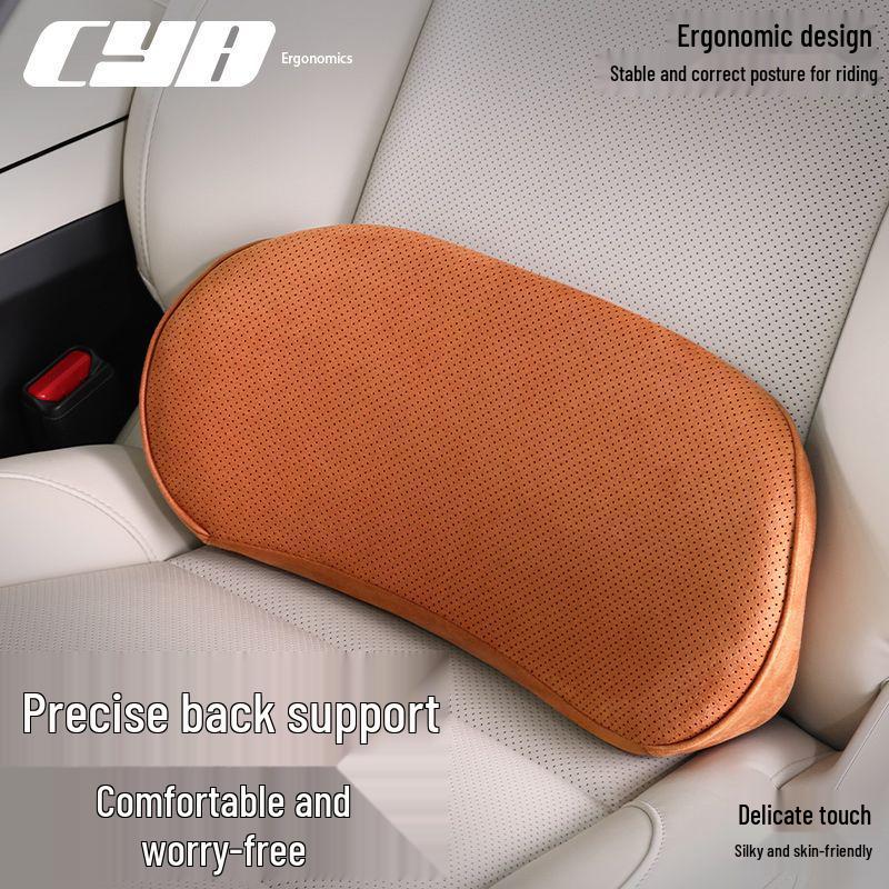 Car Lumbar Support Cushion - Slim Memory Foam Pillow for Coccyx and Waist Protection