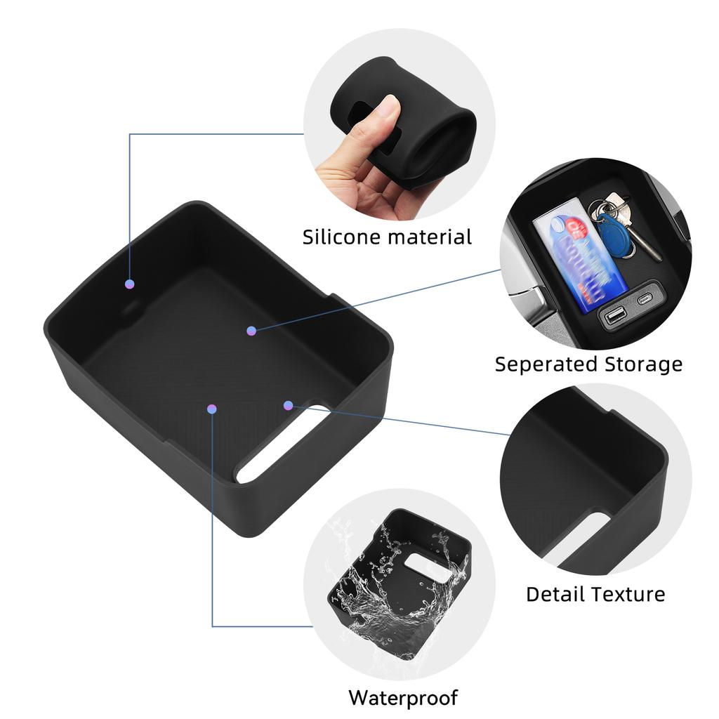 LUCKEASY for Xpeng Mona M03 2024 2025 Standard Version Car Center Console Storage Box Silicone Organizer Interior Accessories