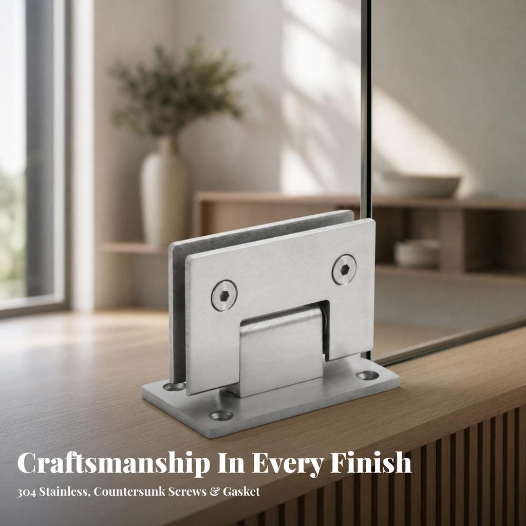 Frameless Glass Shower Door Hinge Rust-Resistant with Clamp
