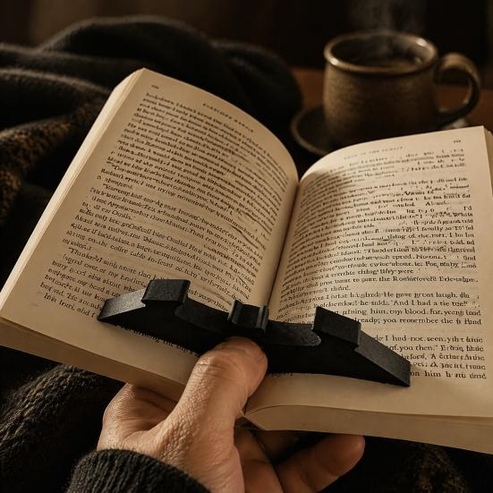 Dark Style Stationery Bat Book Page Holder, 3D Printed Gothic Bookmark, Niche Ornament Lightweight Portable Spreader for Home And Commuting Use Gadget