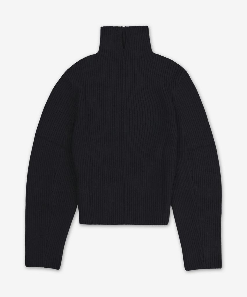 Ingkeu Volume Back Zipper Turtleneck Knit - Black / Eez1O450Kt05Bk