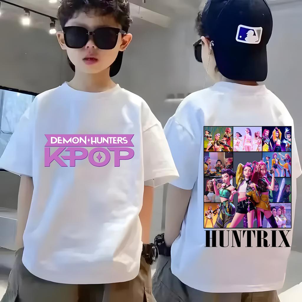 Fashion Printed Pattern Crew Neck Short Sleeve Casual Loose T-Shirts Boys Comfortable