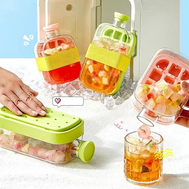 Ice Cube Tray Water Bottle Cube Mold Press Maker Camping Diy Fruit Juice Beverage Dual Use Ice Kettlebar Accessories