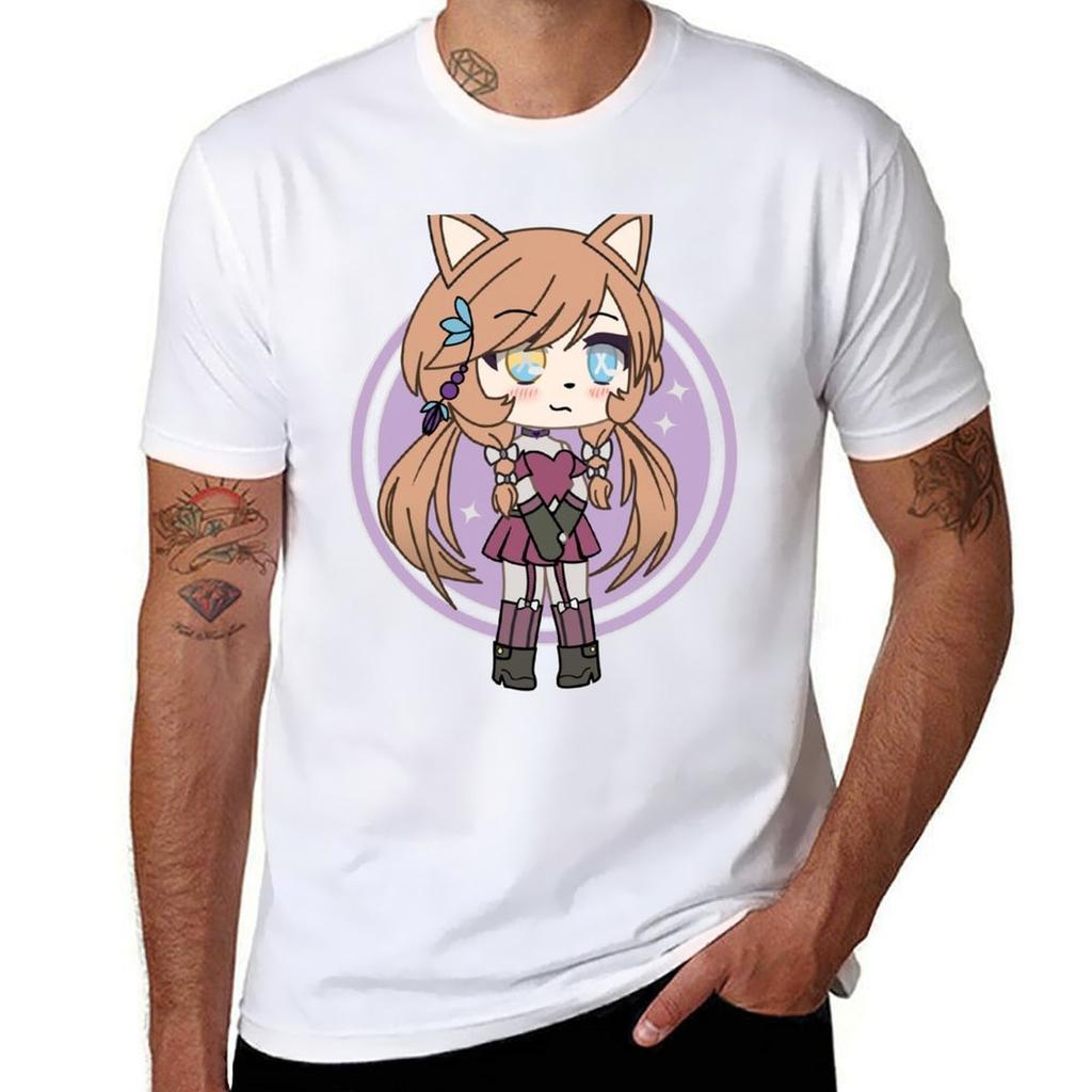 Cute Gacha Girl Foxy Chan T-Shirt Printed T Shirts for Man Funny T Shirts Cotton Man T Shirts Cotton T-Shirt