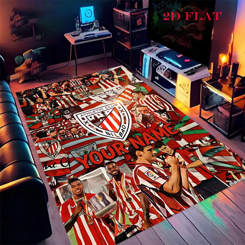 Custom Athletic Bilbao Carpet Rug for Living Room Bedroom Home Sofa Decoration,Kids play Nonslip Floor Mat