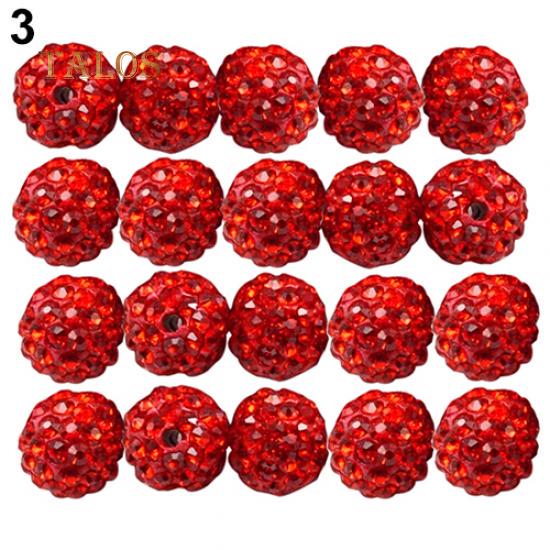 20Pcs 10mm Czech Crystal Stones Pave Clay Round Disco Ball Spacer Beads Accessories