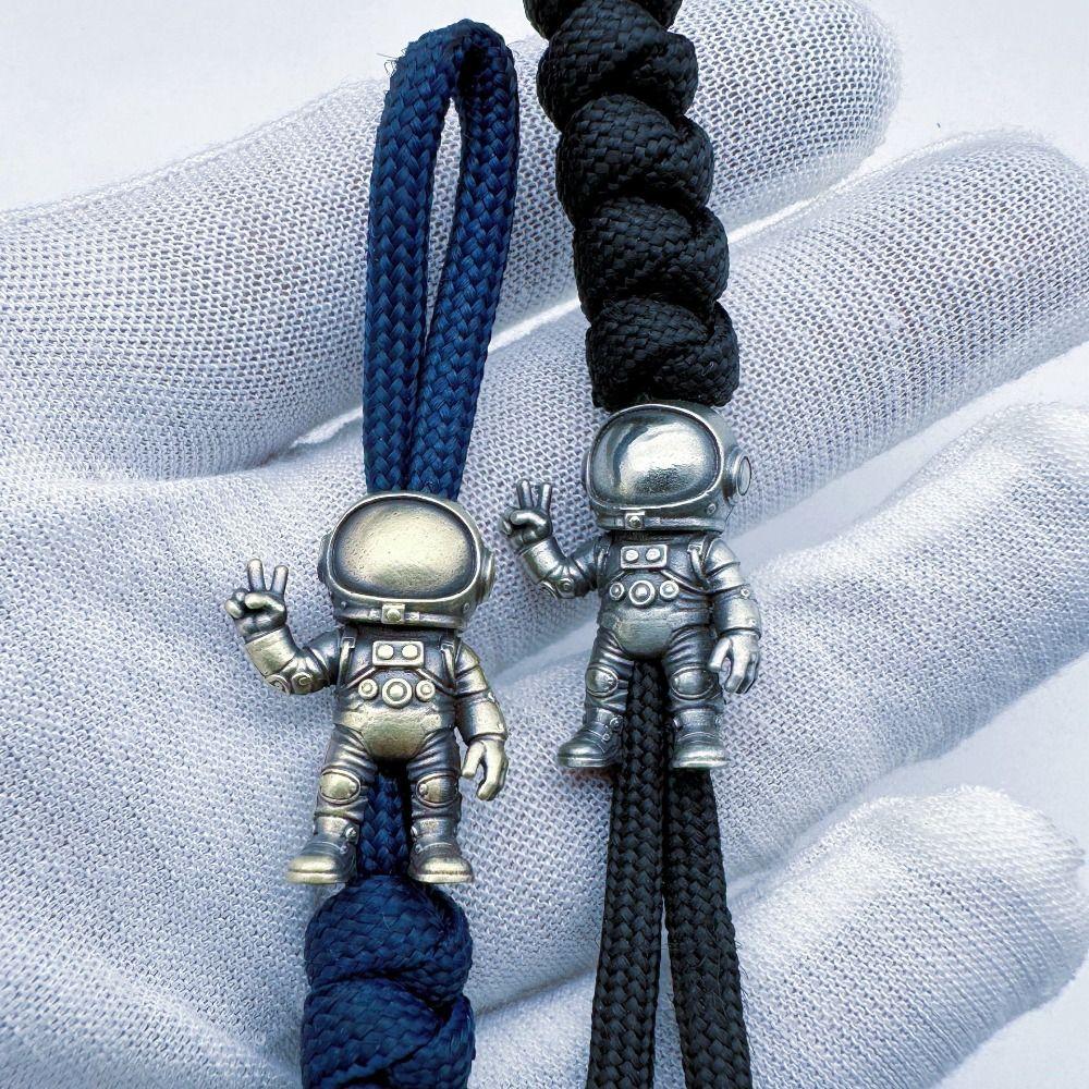 3D Design Astronaut Pendant Bead Brass Figure Spacer Bead  for Keychain DIY Making
