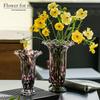 Elegant Tall Glass Lily Vase - Wave Mouth Design for Home Decor