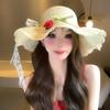 Brim Lace Sunscreen Seaside Hat Beach Sun Hat Ladies Shade Straw Hat Summer Flower Shade Hat