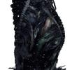 C6713 Women's Fashion Solid Color Backless Sequin Feather Bandeau Dress