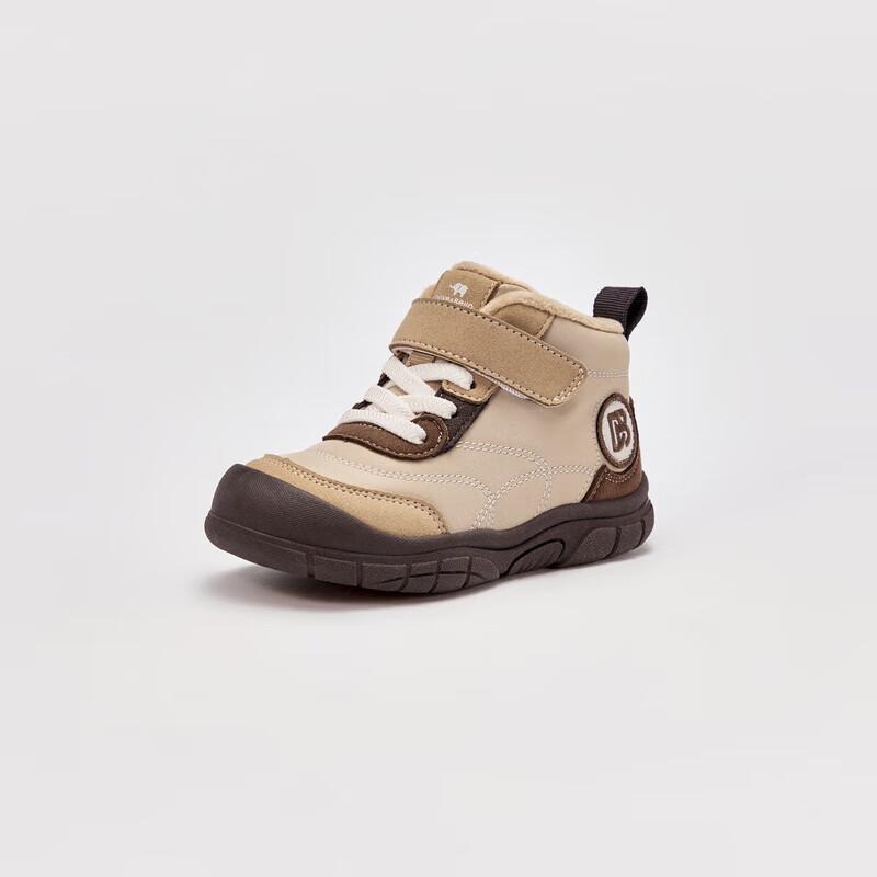 DAVE&BELLA Boys  Winter Anti-Slip Waterproof Plush Lined Walking Shoes 30 коричневый