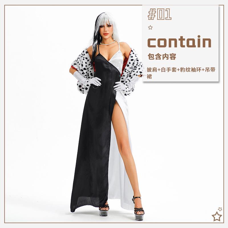 Halloween costume movie101Loyal dog, black and white witch, Kuila, spotted dog cosplay Stage performance costumes