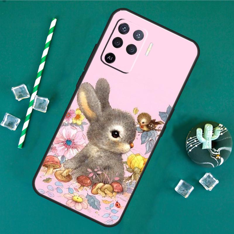 Rabbit Case For Oppo A60 A40 A80 A16 A76 A96 A18 A38 A58 A78 A98 A91 A15 A17 A74 A94 A54 A57S Cover