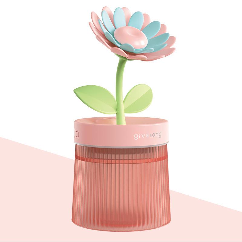 Portable USB Flower Air Humidifier: Low Noise, Small Spray for Home, Bedroom, Desktop, or Car