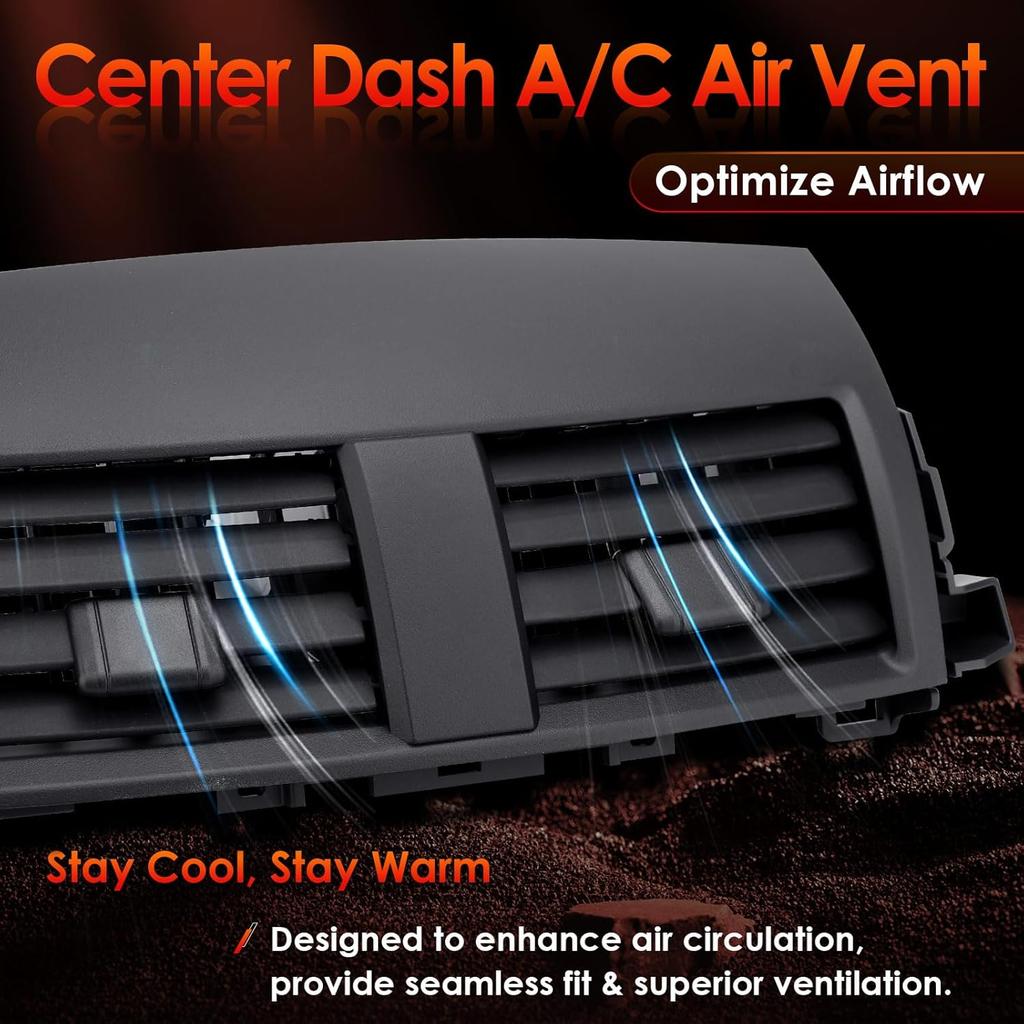 Center Dash A/C Air Vent Trim Cover, Compatible with 2006-2012 RAV4, Console Outlet Grille ert Panel, Replaces# 55670-42060-B0