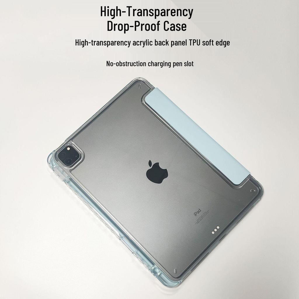 2023 iPad Air 4 Pro 11 Case with Pen Slot, 9.7-10.4 Inch High-Transparency Acrylic Trifold for Huawei