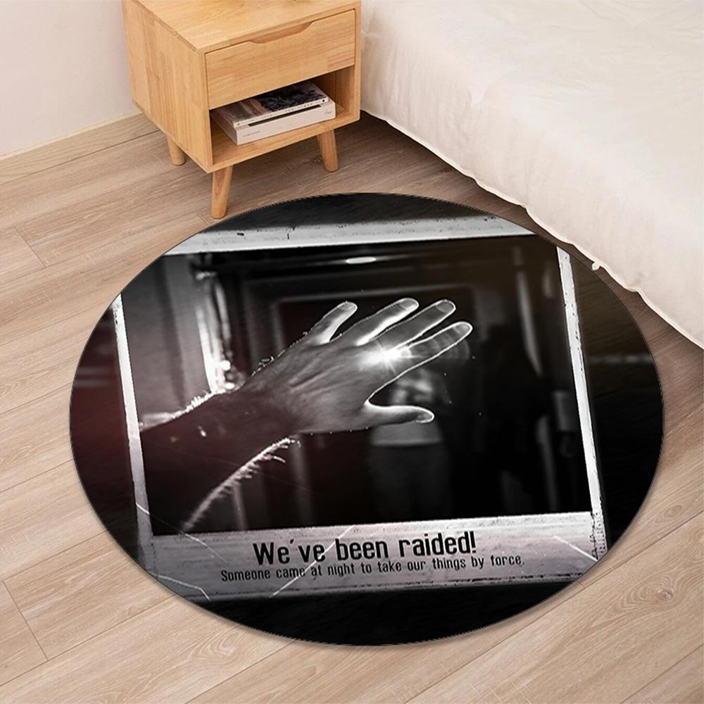 This War of Mine Printed Round Rug Carpet Chair Rug Area Rug Entryway Doormats,for Office Chair Living Room Bedroom Kitchen Room.