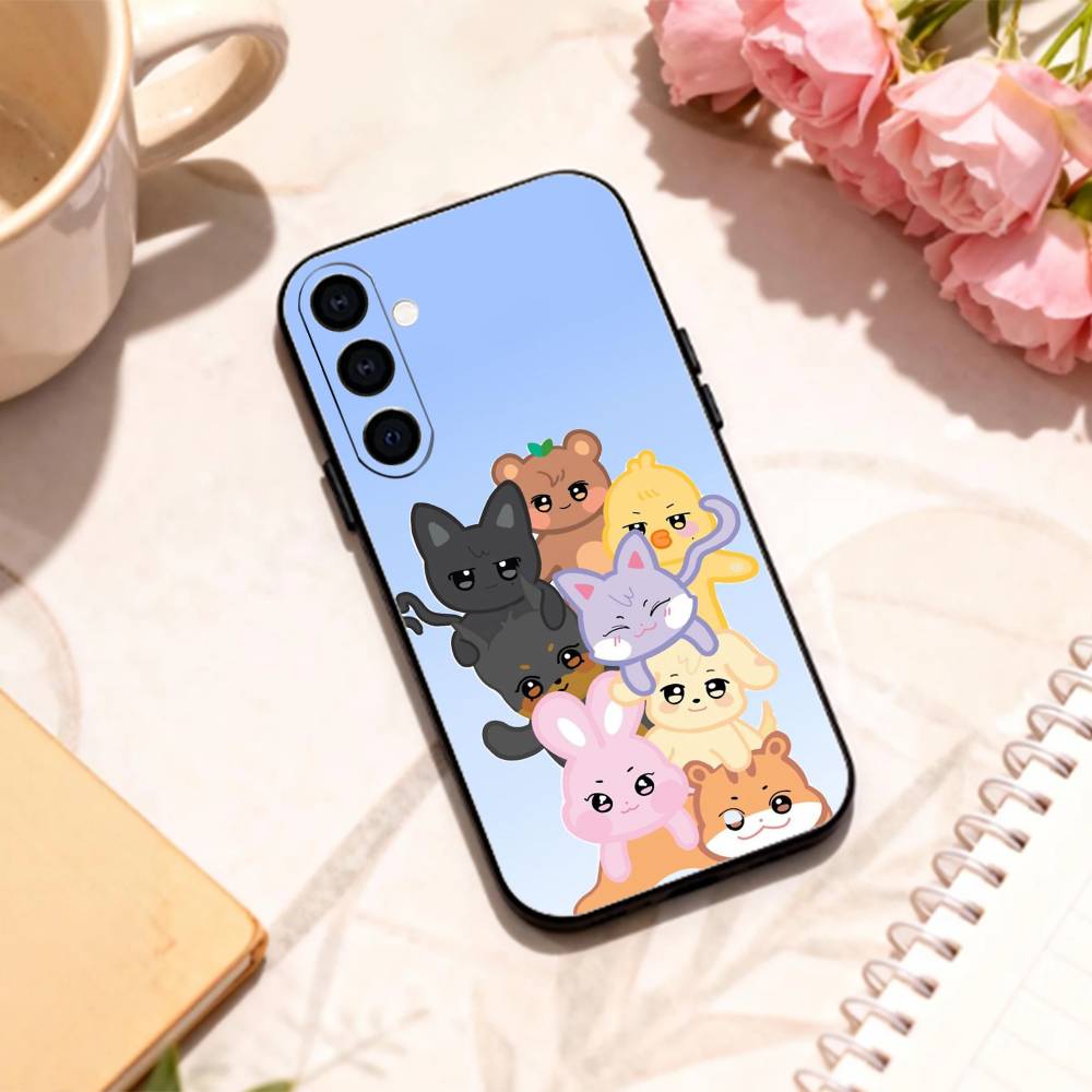 C-Cute A-ANITEEZ phone Case For Samsung Galaxy A73,A72,A71,A70,A53,A52,A51,Others Soft Black Shell