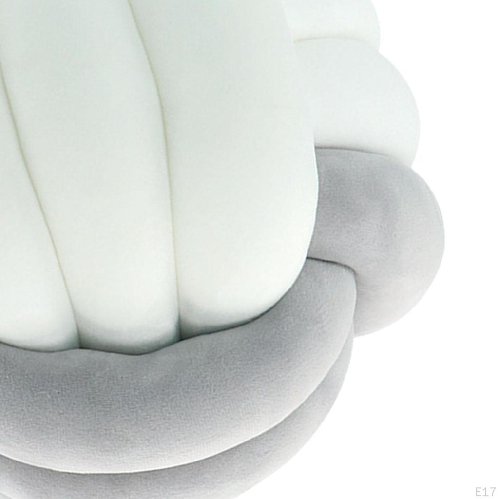 Knot Pillow Ball Tlusté Pohodlné vázané polštáře pro domácí pohovku v obývacím pokoji Světle šedá
