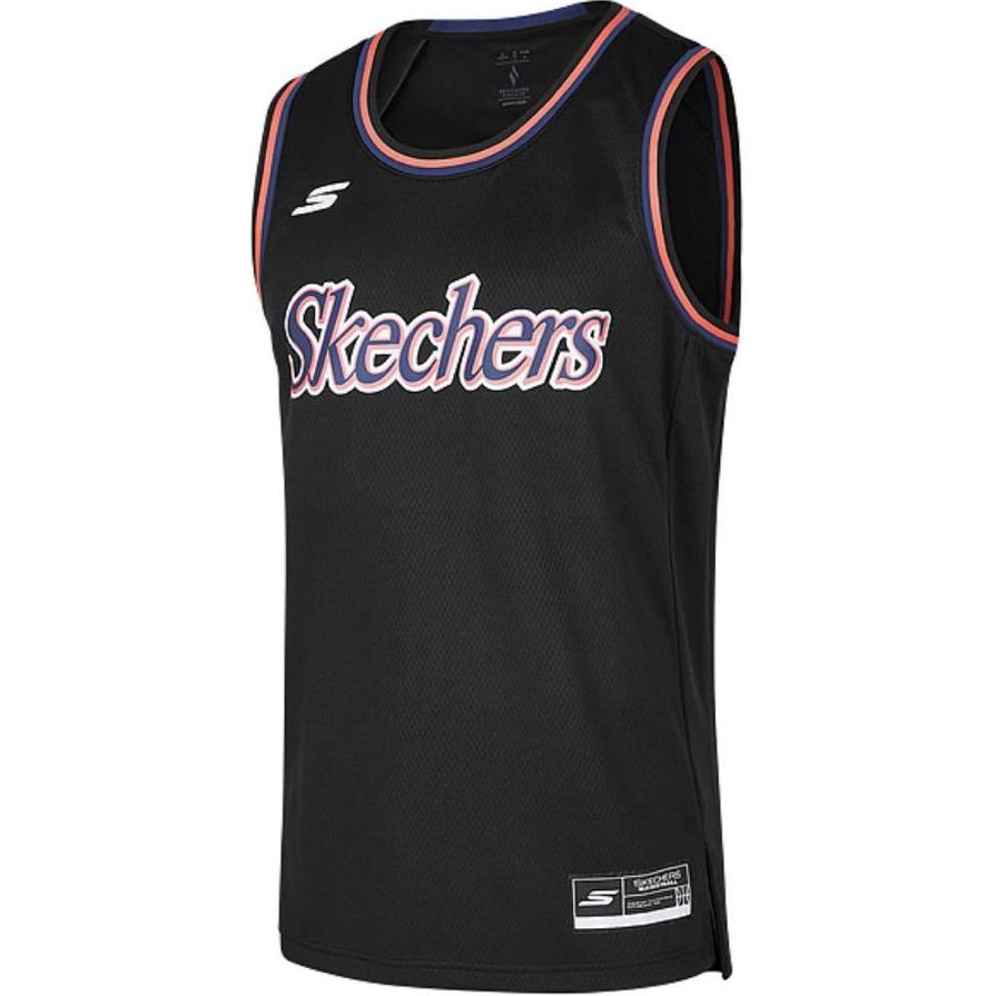 Skechers Basketball Series Breathable Soft Letter Tank Top Men Tops Charcoal P424M095-0018 M