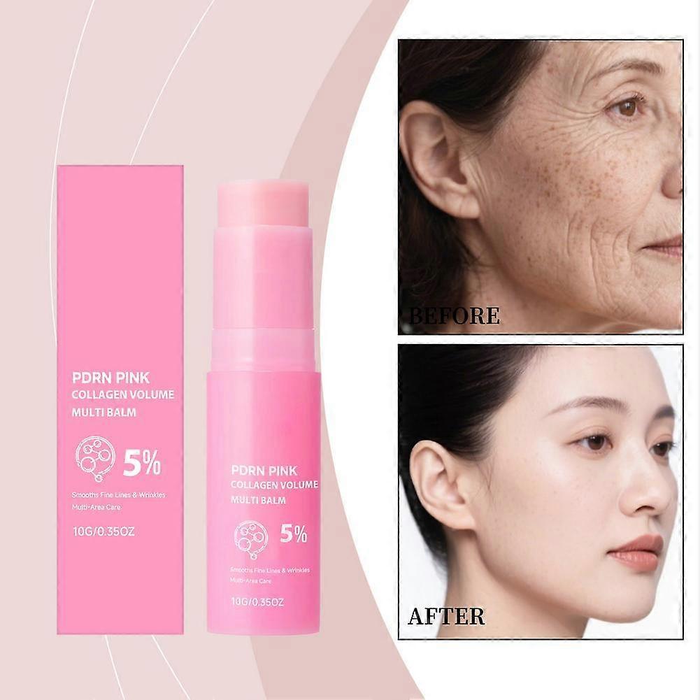 PDRN Pink Collagen Volume Multi Balm Stick Portable Hydration Glow Care Less