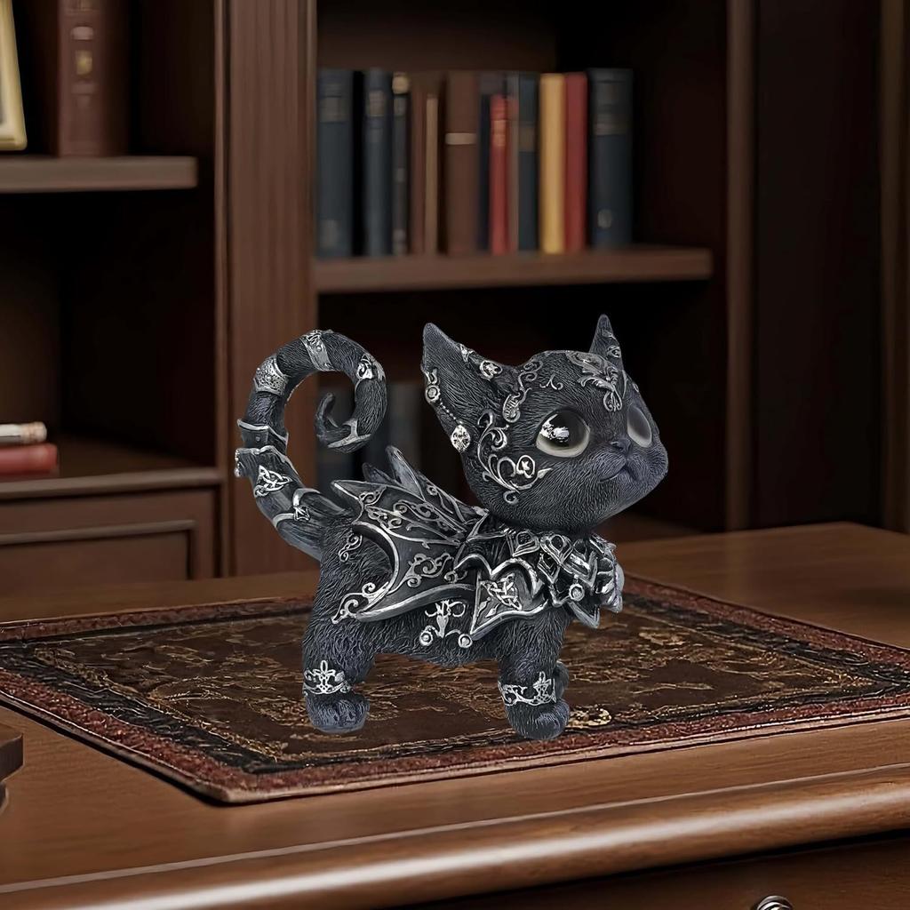 Mysterious Black Cats Statue Home Countertop Decoration Ornament