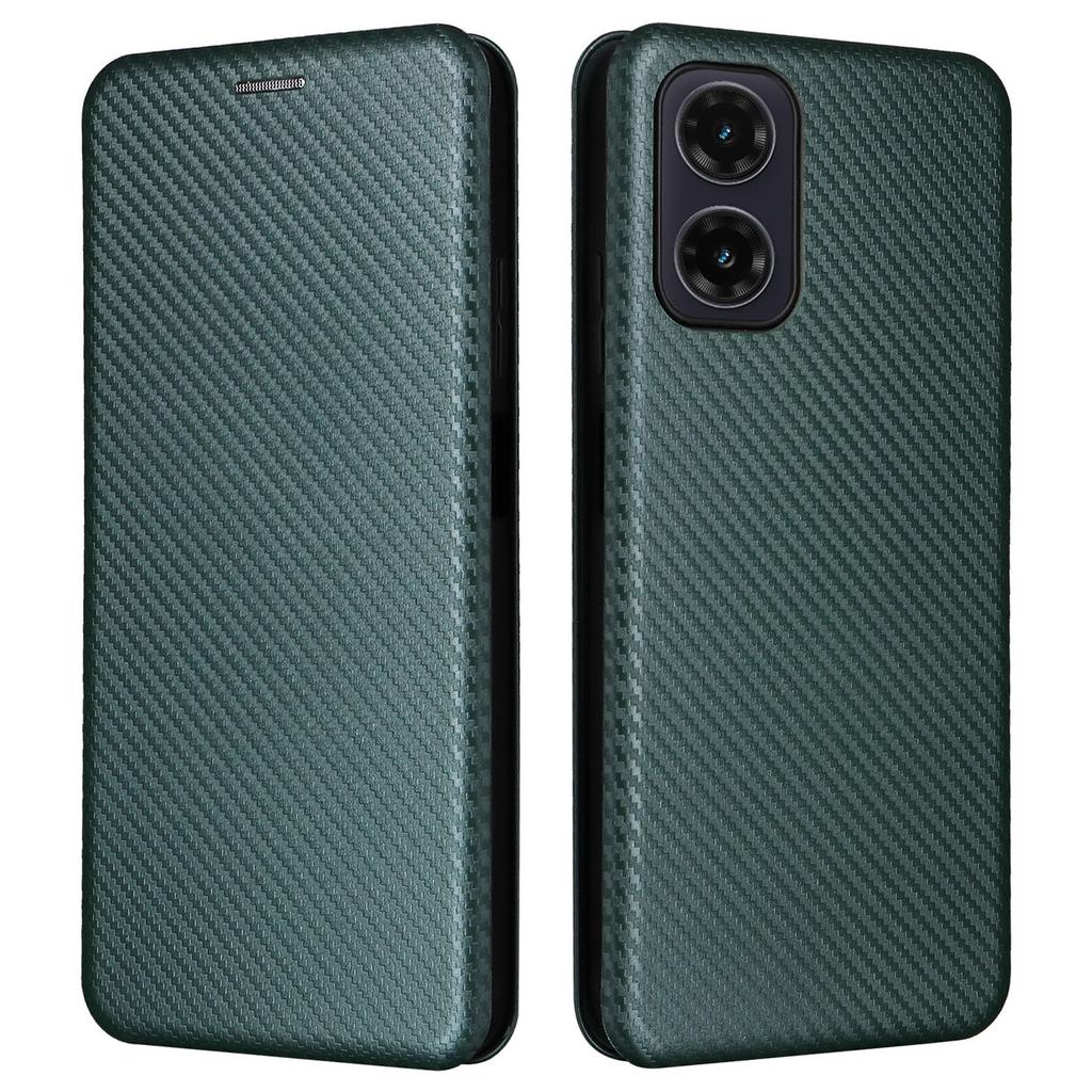 For Motorola Moto G35 5G Case Carbon Fiber Texture Drop-Proof PU Leather Phone Cover