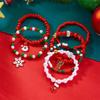 Christmas Snowflake Candy Snowman Reindeer Santa Claus Bell Soft Clay Crystal Rice Bead Multi-Layer Bracelet For Women Men Gift