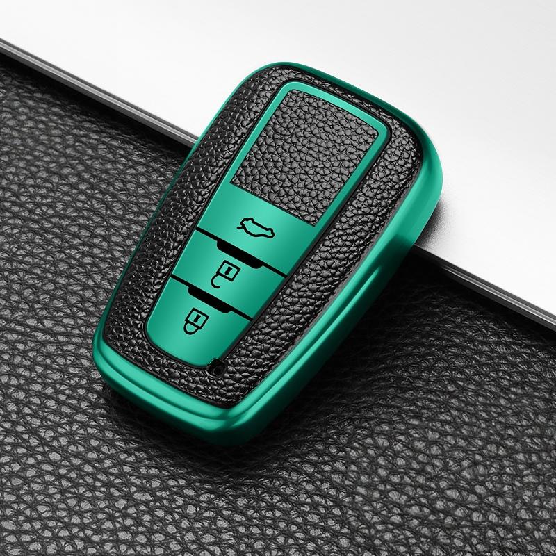 Leather 2/3 Button TPU Car Remote Key Cover Case Shell For Toyota Camry RAV4 Prius CHR C-HR Avalon Corolla Land Cruiser Prado Accessories