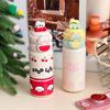 Cute Cartoon Kids Insulated Water Bottle With Double Drinking Straws For School And Travel