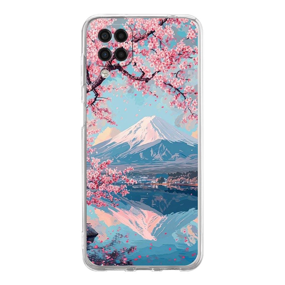 Phone Case For Samsung A13 A33 A35 A55 A73 A53 A23 A51 A71 A21S A41 A05s A03S A15 A25 5G Cover Japan Mount Fuji Cherry blossom