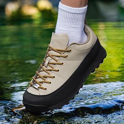 Låga vandringsskor av hög kvalitet, vattentäta vandringsskor för stadsmiljö, bekväma sport- och fritidsskor i läder med plattform
