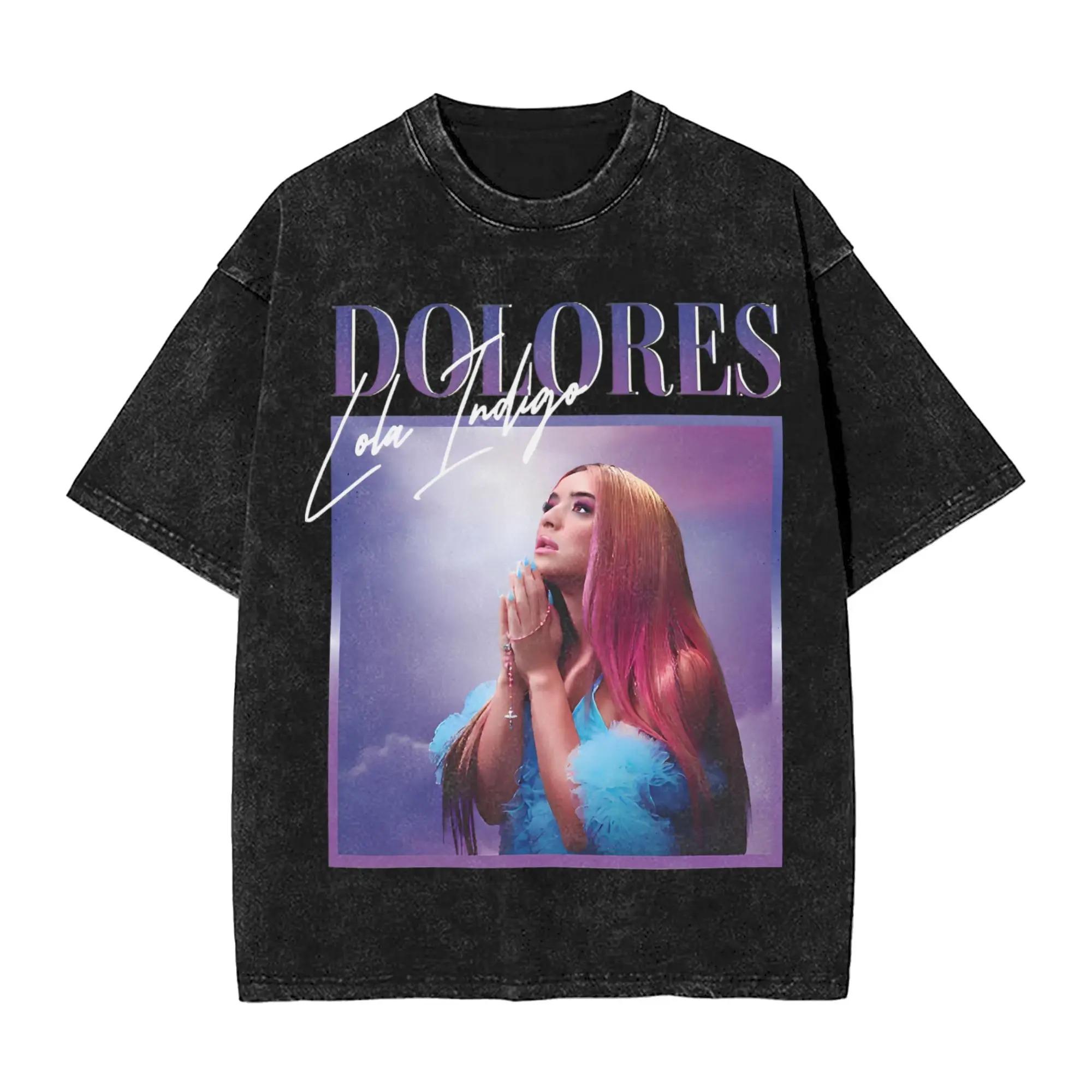 

Hot Sale Lola Indogo Poster Print Vintage Washed Tshirt for Fans Unisex Women Streetwear Fashion Oversized Top Cotton Summer Tees S