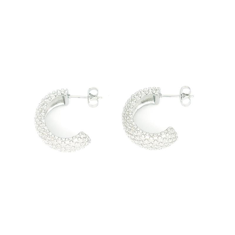 

European and American INS wind mesh earrings vacuum k gold earrings stainless steel titanium steel studs fresh and sweet