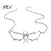 Metal Face Accessory Cyberpunk Mechanical Blade Mask, Gothic Nose Bridge Mask for Event Performance Halloween Costume Party, Steampunk Alien