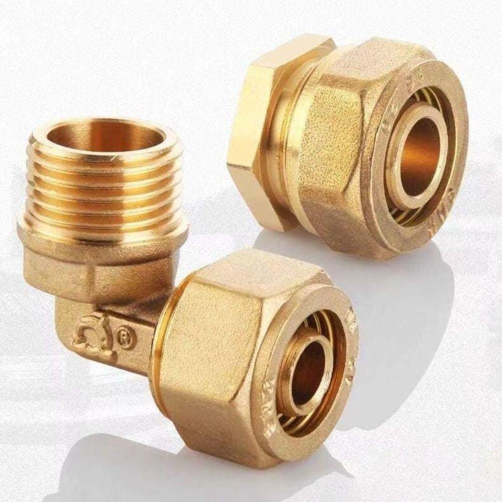 New Male/Female Thread Brass Pipe Fitting 2/3 Ways 1216 Brass Joint Aluminum Plastic Pipe Fittings Solar Water Heater