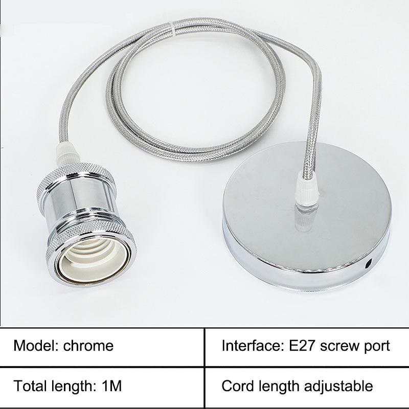 Inline Badge Ceiling Lamp Holder Aluminum E27 Lamp Holder Set Single Lamp Holder 1M Cord Vintage Style Lamp Holder For Mall