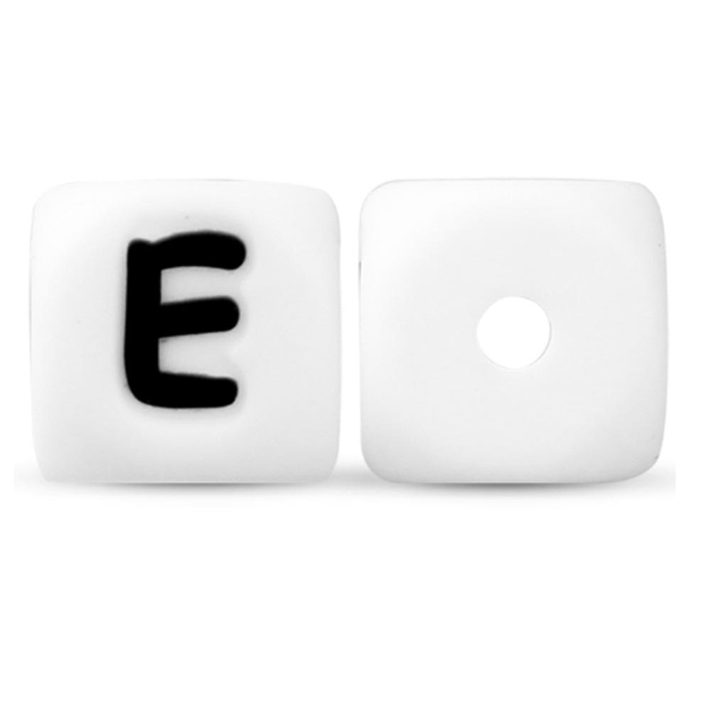 50Pcs/lot Silicone Bead Letters 12mm White Silicone Alphabet Beads DIY Bracelet Pacifier Chain Accessories For Jewelry Making