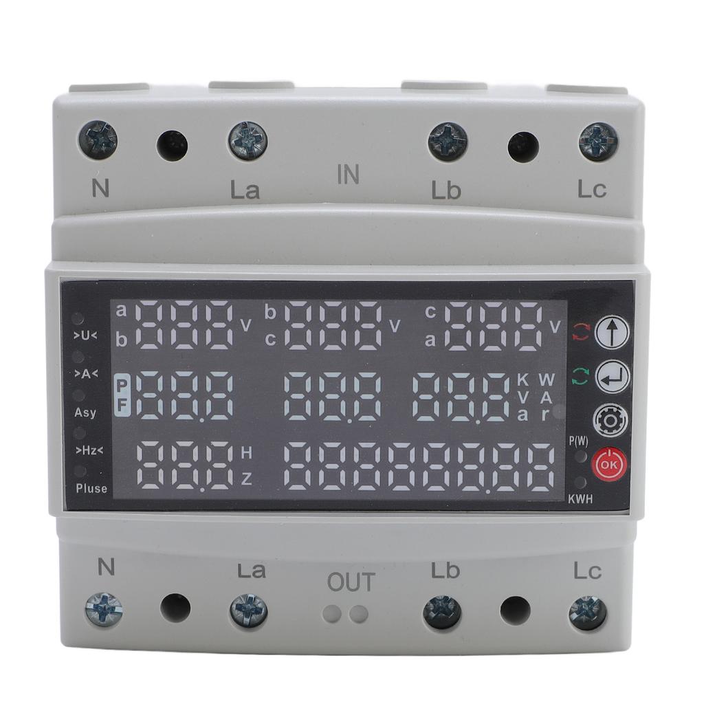100A 3 Phase V A Hz Kws Protector Pa66 Multi Function Self Reset Voltage Adjustable Protector