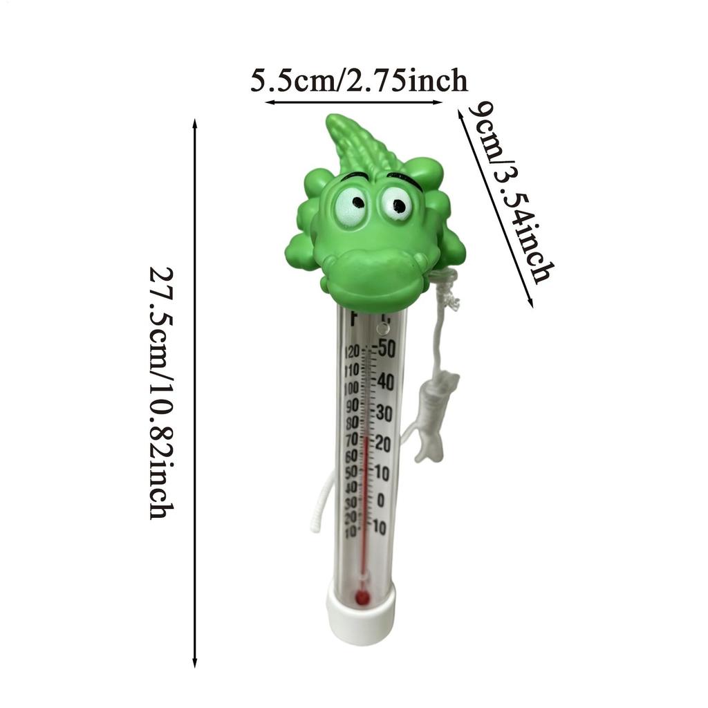 Floating Pool Temperature Gauge Crocodile Shape Floating Water Monitoring Tool Children Bath Temperature Gauge for Pool Outdoor