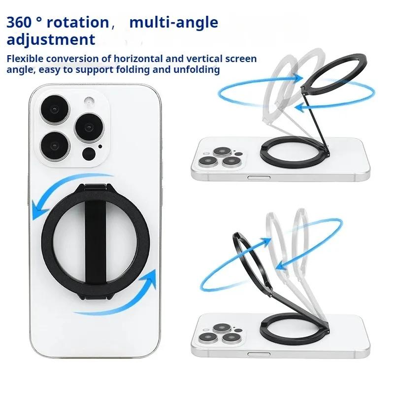 Mobile Phone Strong Magnetic Holder for Magsafe Double-sided Magnet Stand Portable Folding Ring Bracket for Xiaomi iPhone 14 15