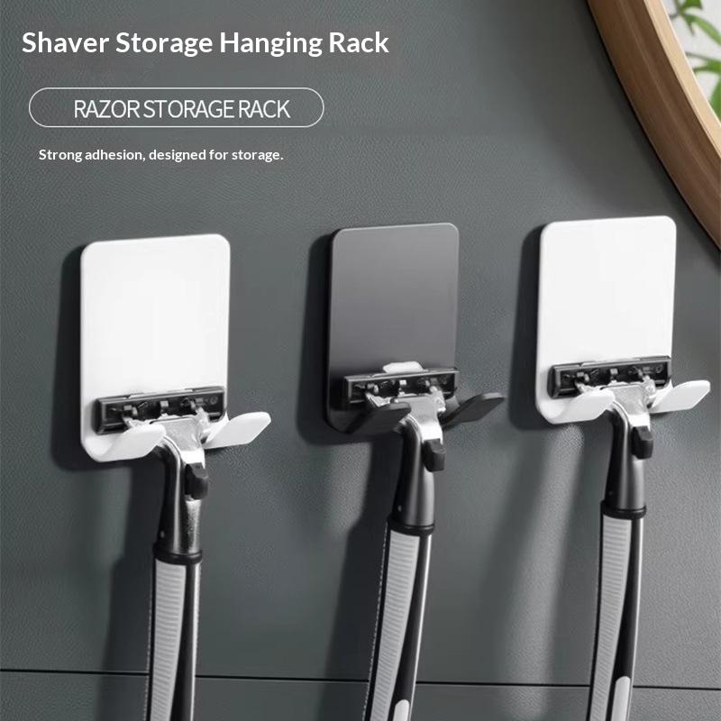 2/4Pcs Punch Free Razor Holder Wall Mounted Shaver Storage Hook Waterproof Self Adhesive Rack For Bathroom Toilet Organizer