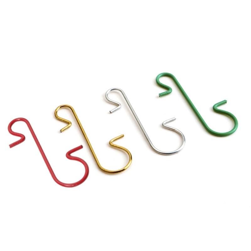 100 Stück Weihnachtsornament Metall S-förmige Haken Halter Weihnachtsbaum Kugel Anhänger Hängedekoration für Zuhause Navidad Neujahr