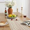 ZARROUEA 3D Lace Table Runner with Fringe, Beige, American Vintage, Phoenix Tail Pattern, Crochet, 180cm (4.7 ft)