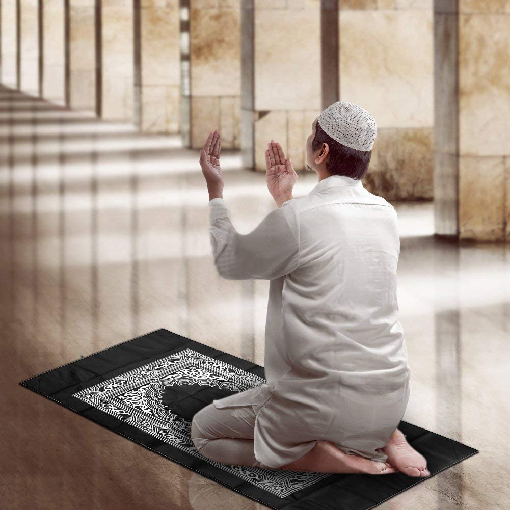 Prayer 2/1Pcs Rug Polyester Portable Braided Mats Simply Print With Compass In Pouch Travel Home New Style Mat Blanket 100X60Cm