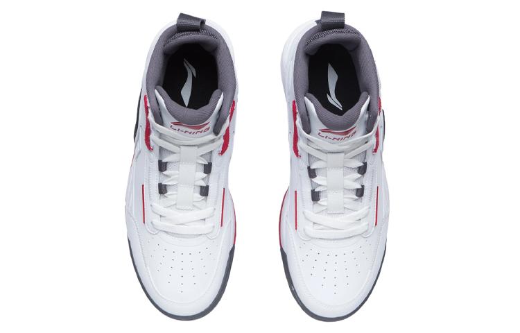 Li Ning Basketball Shoes Men's High Top White/Black/Red AGBR081-1