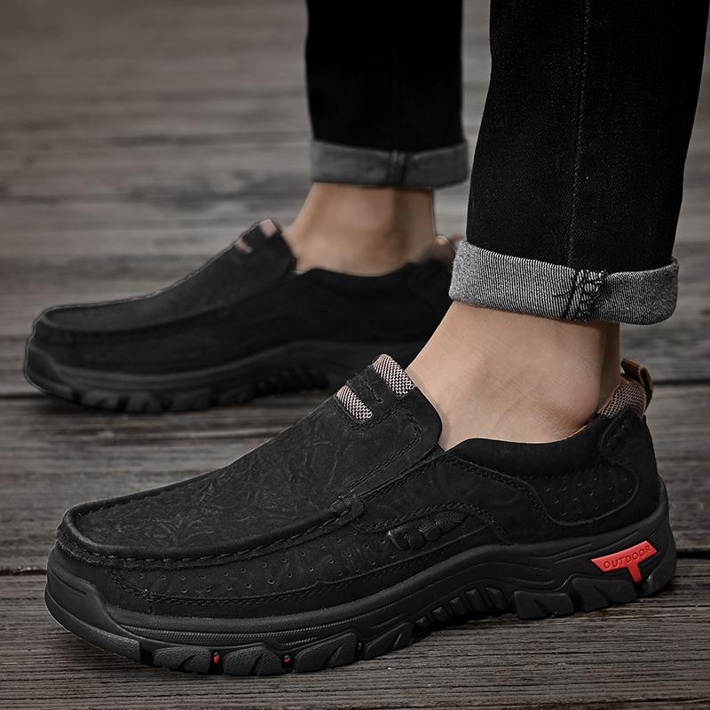 Handgefertigte Echte Lederschuhe Herren Freizeitschuhe Komfort Flache Schuhe Mokassins Werkzeugschuhe
