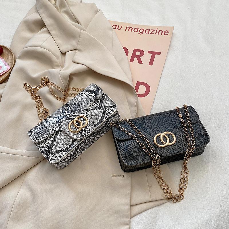 Kleine quadratische Tasche mit Schlangenmuster 2025 Wind neue Mini-Handytasche Ketten-Schultertasche Umhängetasche