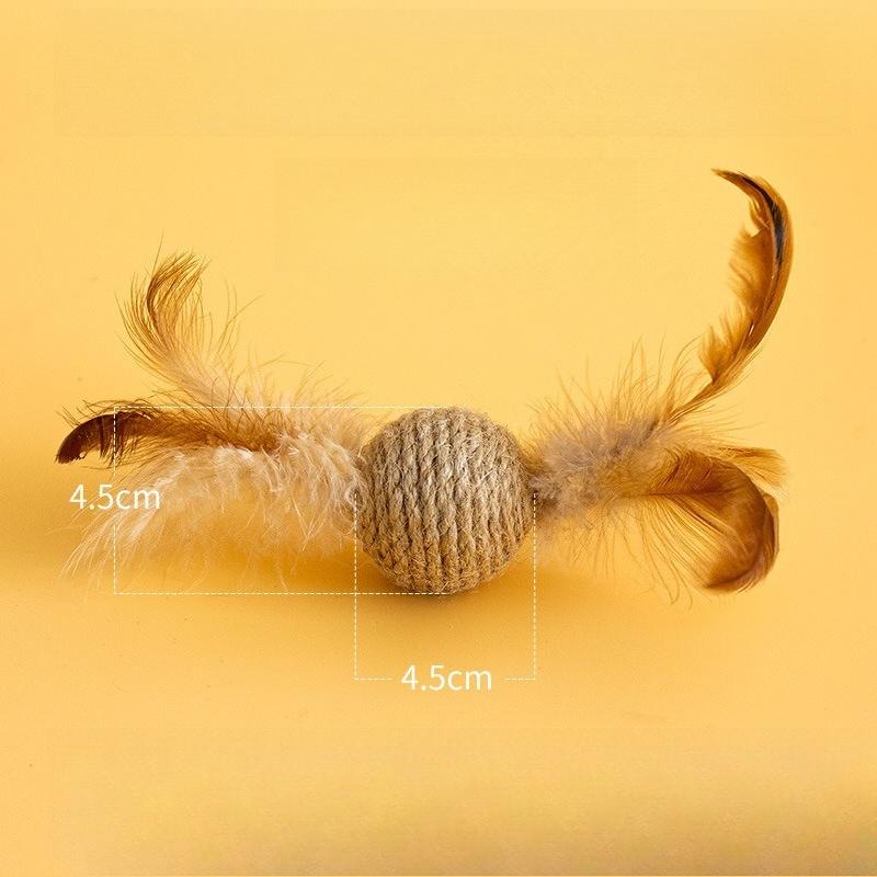 Sword Hemp Ball Feather Sounding Cat Toy, Cat Self-hi Boredom Relief Artifact, Claw Grinding and Scratch-resistant Pet Products